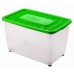 HEIDRUN Box úložný pod posteľ pojazdný 34 x 56 x 37 cm, 46 l, transparentný/zelená 1566