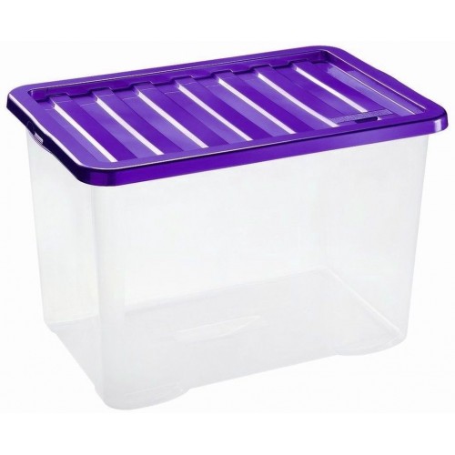 HEIDRUN Box úložný Quasar, 38 x 28,5 x 28 cm, 22 l, veko fialové 1624f