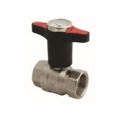 HERZ Guľový kohút MODUL - motýľ s teplomerom, červený Dim. 32 - 1220164