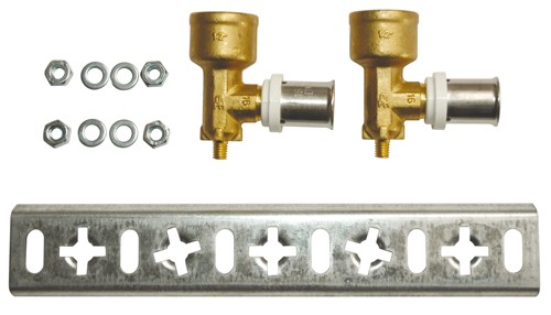 HERZ Montážne koľajnice s adaptérom + 2 krátke nástenky, 18 x 2 - Rp 1/2, P711833