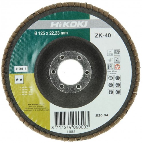 HiKOKI 4100116 Brúsny lamelový kotúč na nerez a kov 125x22, 23mm, Z40