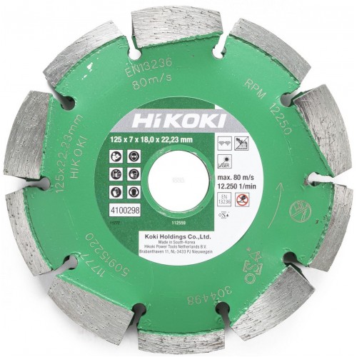 HiKOKI 4100298 Diamantový drážkovací a frézovací kotúč 125x22,2x7mm, dvojradový