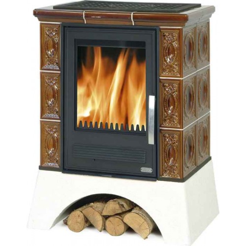 ABX Helvetia K, kachľová pec na drevo s kombi vložkou (liatina / plech), hnedá ABX Helvetia K, kachľová pec na drevo s kombi vložkou (liatina / plech), hnedá