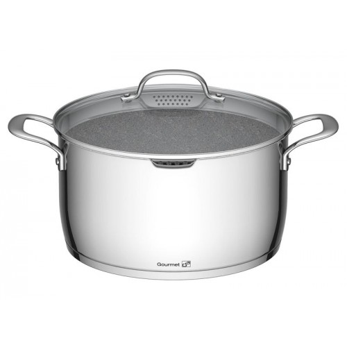 Hrniec G21 Gourmet Miracle s cedidlom 28 cm s pokrievkou, nerez / greblon 60022155 Hrniec G21 Gourmet Miracle s cedidlom 28 cm s pokrievkou, nerez / greblon 60022155