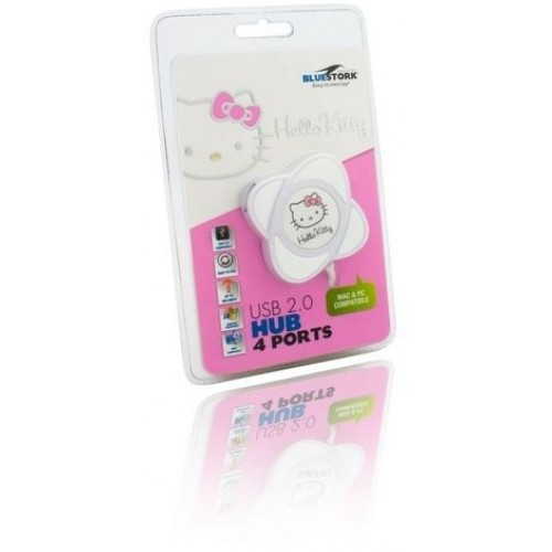 Hub USB Hello Kitty, design kvetina, biely Hub USB Hello Kitty, design kvetina, biely
