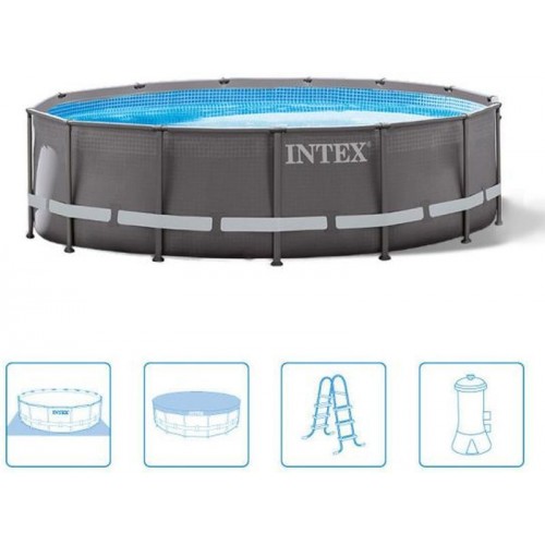 INTEX ULTRA FRAME POOL 4,88 x 1,22 m s filtračnou pumpou (12V) 26322GN