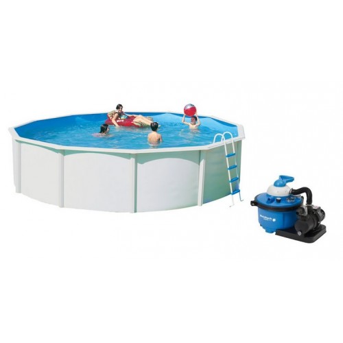 INTEX Bazén Nuovo de Luxe s oceľovou konštrukciou 350 x 120 cm, filtrácia, schodíky 011140