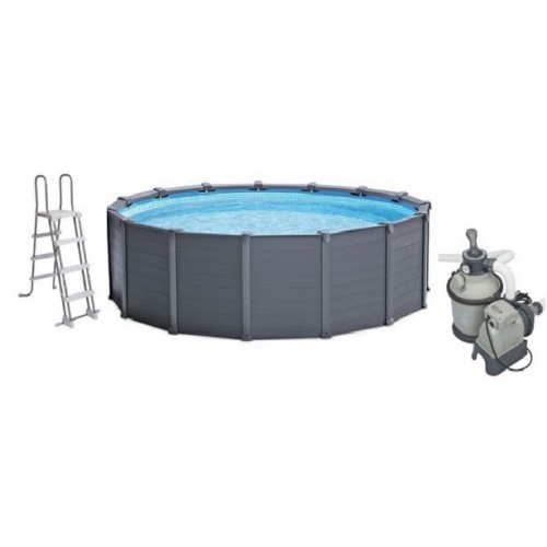 INTEX Bazén Graphite Panel Pool ™ 478 x 124 cm, 28382NP