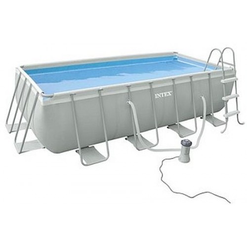 INTEX Bazén Frame Pool Set Ultra Quadra 400 x 200 x 100 cm, filtrácia a schodíky 128350GS
