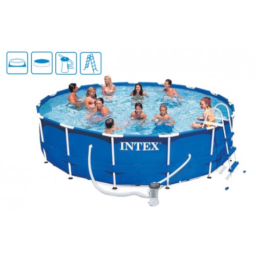 INTEX Metal Frame Pool Bazén 457 x 84 cm, filtrácia a schodíky 28228GN INTEX Metal Frame Pool Bazén 457 x 84 cm, filtrácia a schodíky 28228GN
