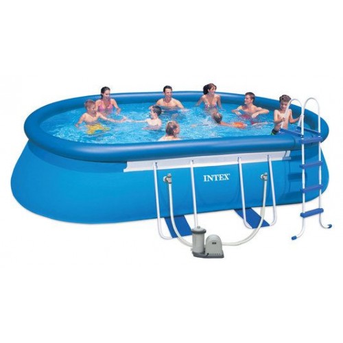 INTEX Bazén Oval Frame Pool Set 610 x 366 x 122 cm, filtrácia a schodíky 128194GS