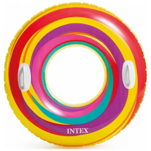 INTEX Nafukovací kruh s úchytmi 91 cm, žltý 59256NP