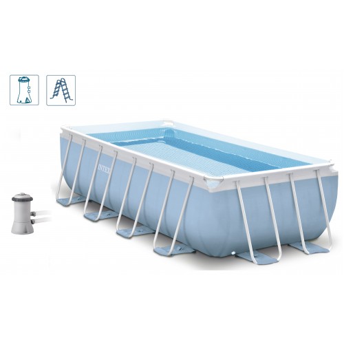 INTEX PRISM FRAME Rectangular POOL Bazén 400 x 200 x 100 cm s kartuš. filtráciou, 28316GN