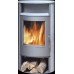 ABX Island 7 Aqua, krbové kachle na drevo s teplov. vým., čierny plech + cream, vr. h dosk