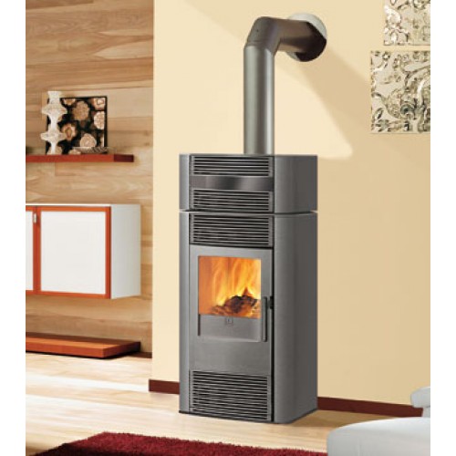 EDILKAMIN JAZZ teplovzdušná krbové kachle na drevo s ohrievačom pokrmov, sivá 641820