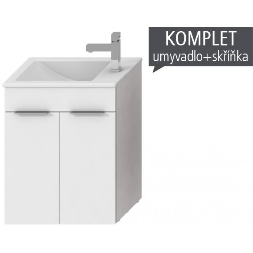 Jika CUBE Skrinka s umývadlom 50x34cm, s 2 dverami, biela H4536411763001 Jika CUBE Skrinka s umývadlom 50x34cm, s 2 dverami, biela H4536411763001