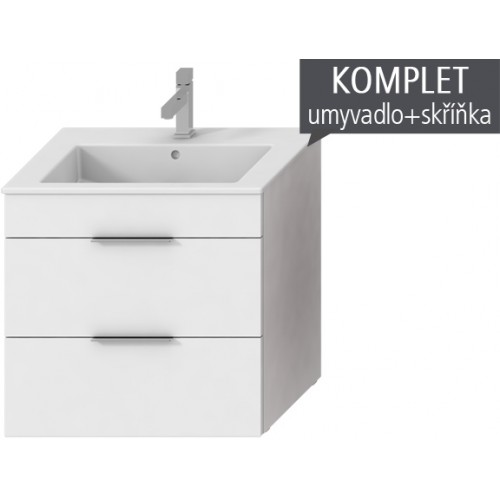 Jika CUBE Skrinka s umývadlom 65x43cm, s 2 zásuvkami, biela H4536021763001