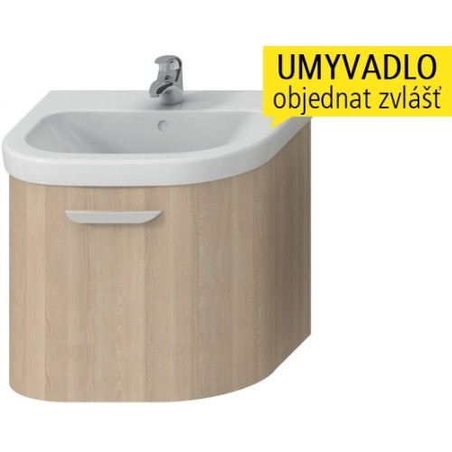 Jika OLYMP Deep Skrinka pod umývadlo 60cm, so zásuvkou, oblé čelo, jaseň H4541334343401