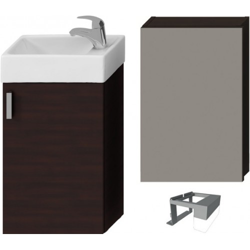 Jika PETIT Sada s umývadlom 40 cm, zrkadlová skrinka, osvetlenie, tmavý dub H4535121753021 Jika PETIT Sada s umývadlom 40 cm, zrkadlová skrinka, osvetlenie, tmavý dub H4535121753021