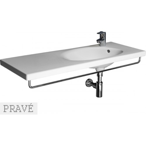 Jika TIGO asymetrické nábytkové umývadlo 100cm s otvorom, PRAVÉ, biela H8122190001061
