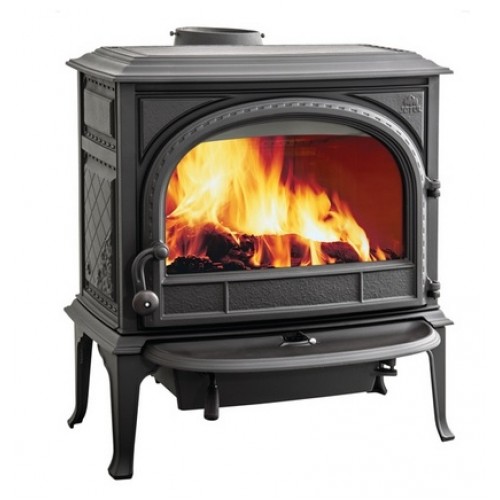 Jotul F 400 CB krbové kachle, čierny lak, dvierka bez ozdobných priečok 351275