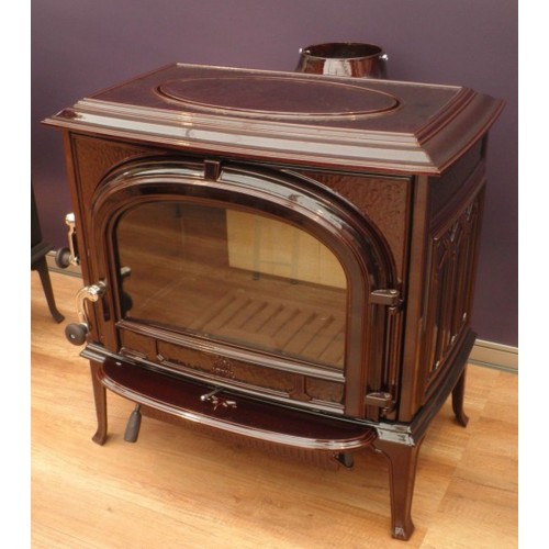 Jotul F 500 SE krbové kachle, hnedá majolika, dvierka bez ozdobných priečok 30049977