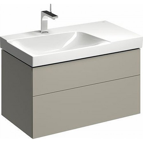 KERAMAG DESIGN Xeno 2 skř.pod um.90 cm, 2 zás. Výř.na sif.vlevo šedobéž.matná 807591000