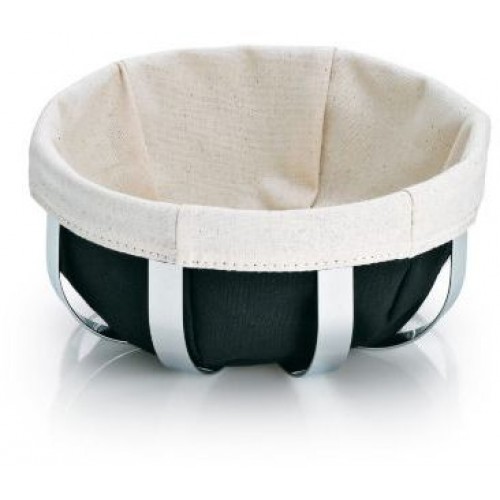 KELA Kôš na pečivo MORENO 18cm, nerez bavlna čierny KL-10938