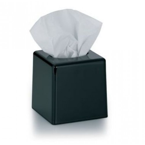 KELA Kozmetický box na vreckovky pannu plast, čierny KL-22335