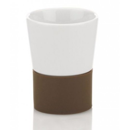 KELA Pohár PIANO keramika / hnedý silikón KL-18895