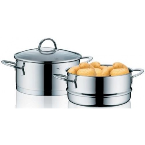 KELA Sada nerezových parných hrncov CAILIN 2ks pr. 20cm x v. 16cm KL-10994