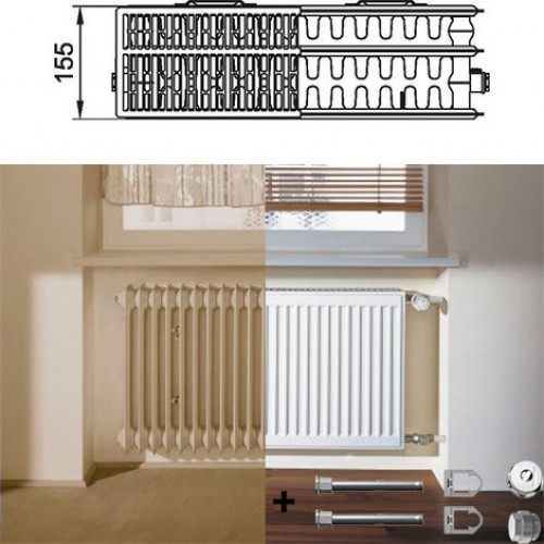 Kermi Therm X2 Profil-kompakt doskový radiátor pre rekonštrukcie 33 954 / 1300 FK033D913