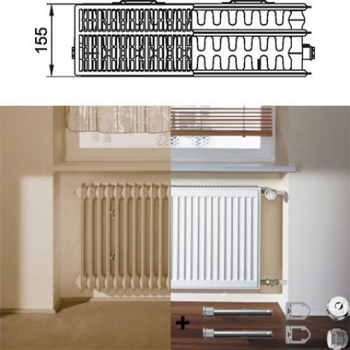 Kermi Therm X2 Profil-kompakt doskový radiátor pre rekonštrukcie 33 554 / 1400 FK033D514