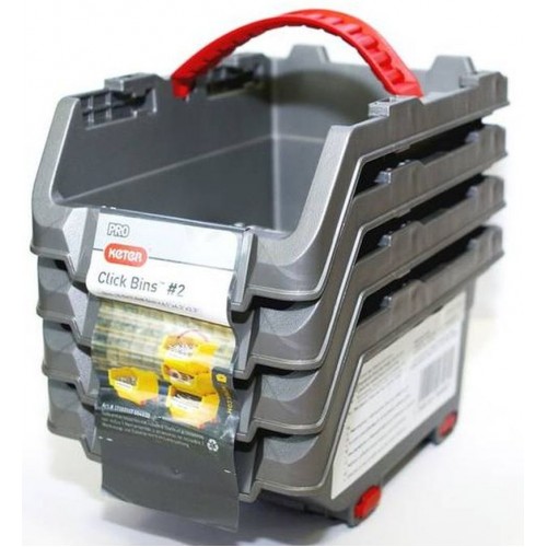 KETER CLICK BIN S set 4x0,45L organizéry 15,5x11x8,5cm šedé 17197117