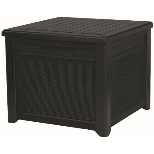 KETER CUBE RATTAN 208L Záhradný úložný box/stôl 72,2 x 71 x 59 cm, grafit 17199597