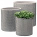KETER S+M+L CYLINDER Sada kvetináčov 3ks, ratan, strieborno-sivá 17197934