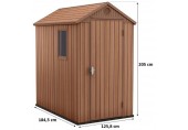 KETER DARWIN 4 x 6 záhradný domček, 125,8 x 184,5 x 205 cm, hnedý 17209417