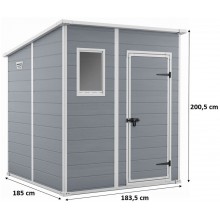 KETER MANOR PENT 6 x 6 záhradný domček, 183,5 x 185 x 200,5 cm 17208243