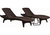 KETER PACIFIC Set hnedá 2x ležadlo + 1x stolík 17201591