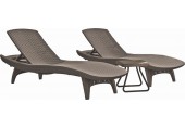 BAZÁR KETER PACIFIC Set cappucino 2x ležadlo + 1x stolík 17201591 POŠKODENÉ!!