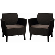 KETER SALEMO DUO Kreslo 2 ks, 74 x 67 x 76 cm, hnedá/sivo-béžová 17209040