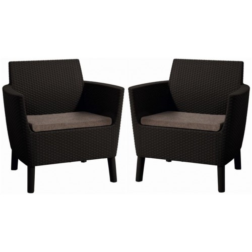 KETER SALEMO DUO Kreslo 2 ks, 74 x 67 x 76 cm, hnedá/sivo-béžová 17209040