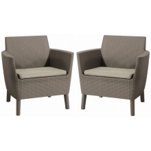 KETER SALEMO DUO Kreslo 2 ks, 74 x 67 x 76 cm, cappuccino/piesková 17209040