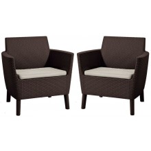 KETER SALEMO DUO Kreslo 2 ks, 74 x 67 x 76 cm, hnedá/béžová 17209040