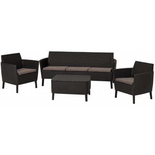 KETER SALEMO 3 SEATER Set záhradný, hnedá/sivo-béžová 17205990