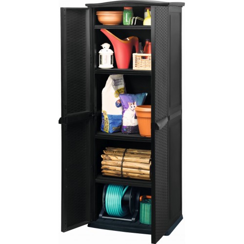 VÝPREDAJ KETER RATTAN STYLE TALL Shed Úložná skriňa, antracit 17190092 POŠKODENÉ