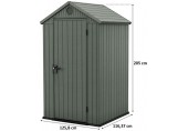 KETER DARWIN 4 x 4 záhradný domček, 125,8 x 116,37 x 205 cm, zelený 17212741