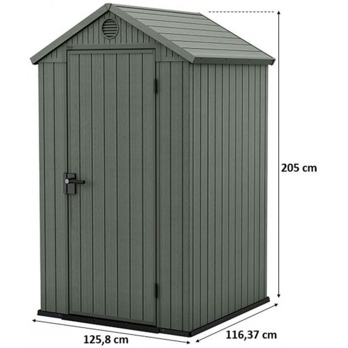 KETER DARWIN 4 x 4 záhradný domček, 125,8 x 116,37 x 205 cm, zelený 17212741
