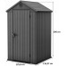 KETER DARWIN 4 x 4 záhradný domček, 125,8 x 116,37 x 205 cm, sivý 17212741