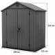 KETER DARWIN 6 x 4 záhradný domček, 190 x 121 x 221 cm, sivý 17210351